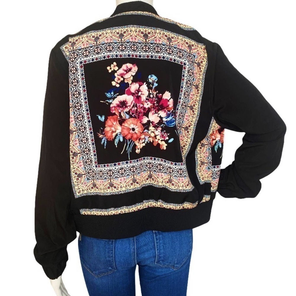 IZ Byer Floral Jacket Black Size Medium - Picture 2 of 3